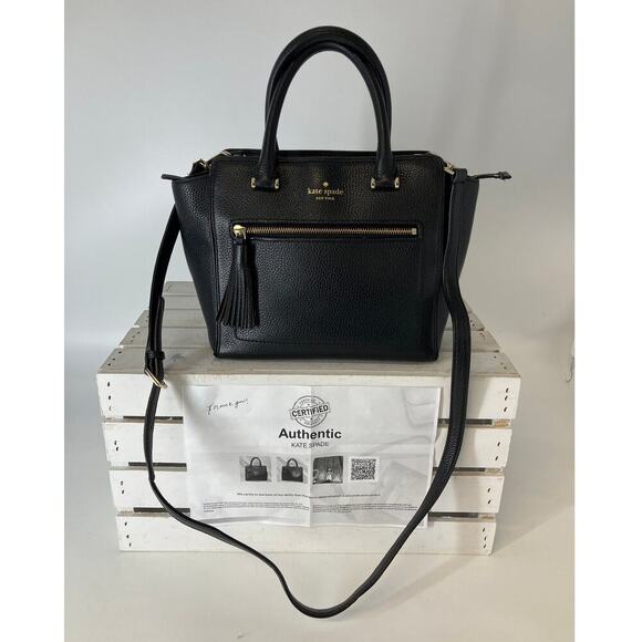 kate spade Handbags - KATE SPADE BLACK PEBBLED LEATHER WOMENS MEDIUM CROSSBODY BAG